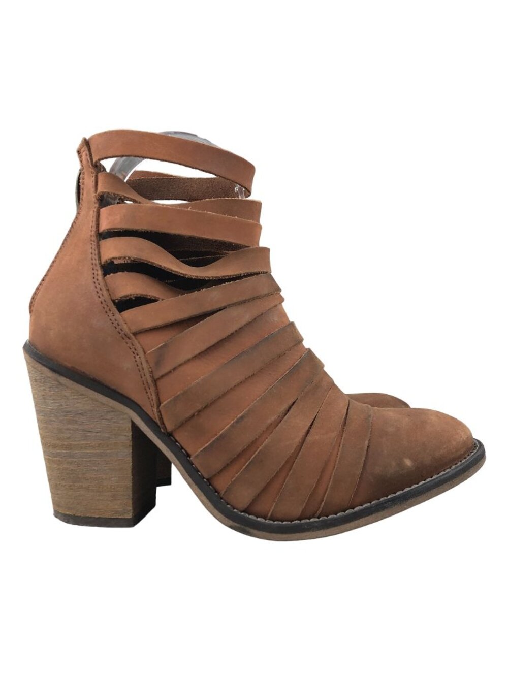Free People Women's Size 37 (6.5) Hybrid Terracotta Brown Leather Ankle Booties